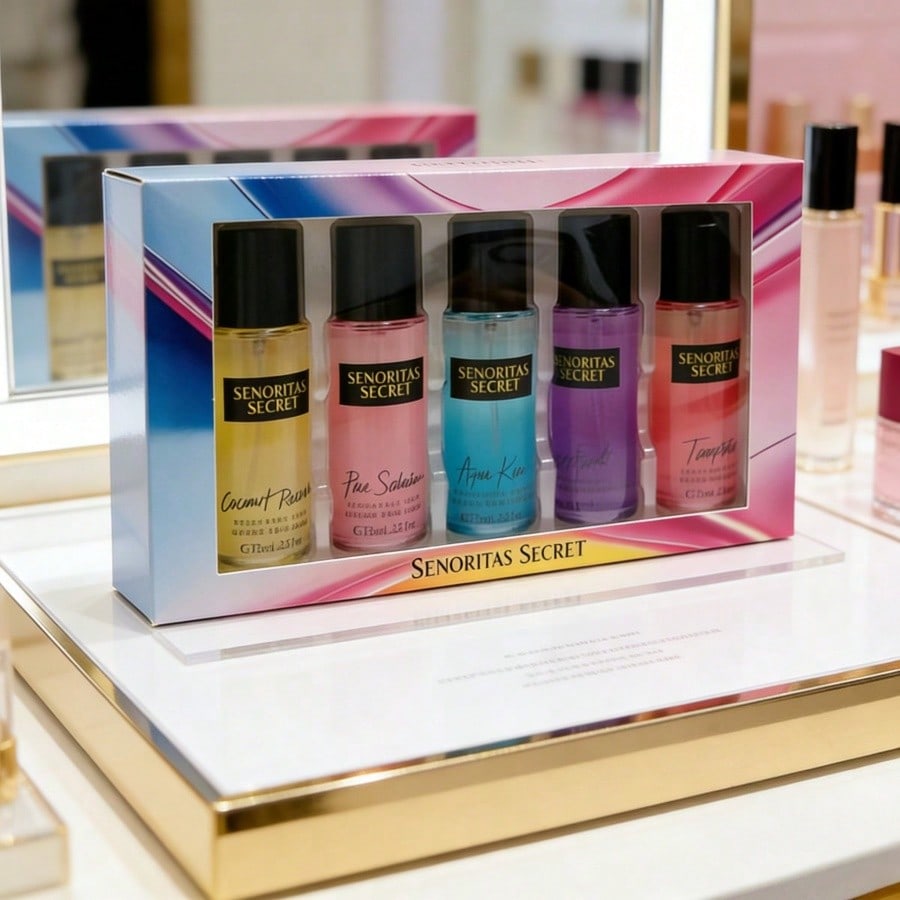 Perfume Aqua Fragrance - 5-in-1 여성 향수 선물 세트, 코코넛