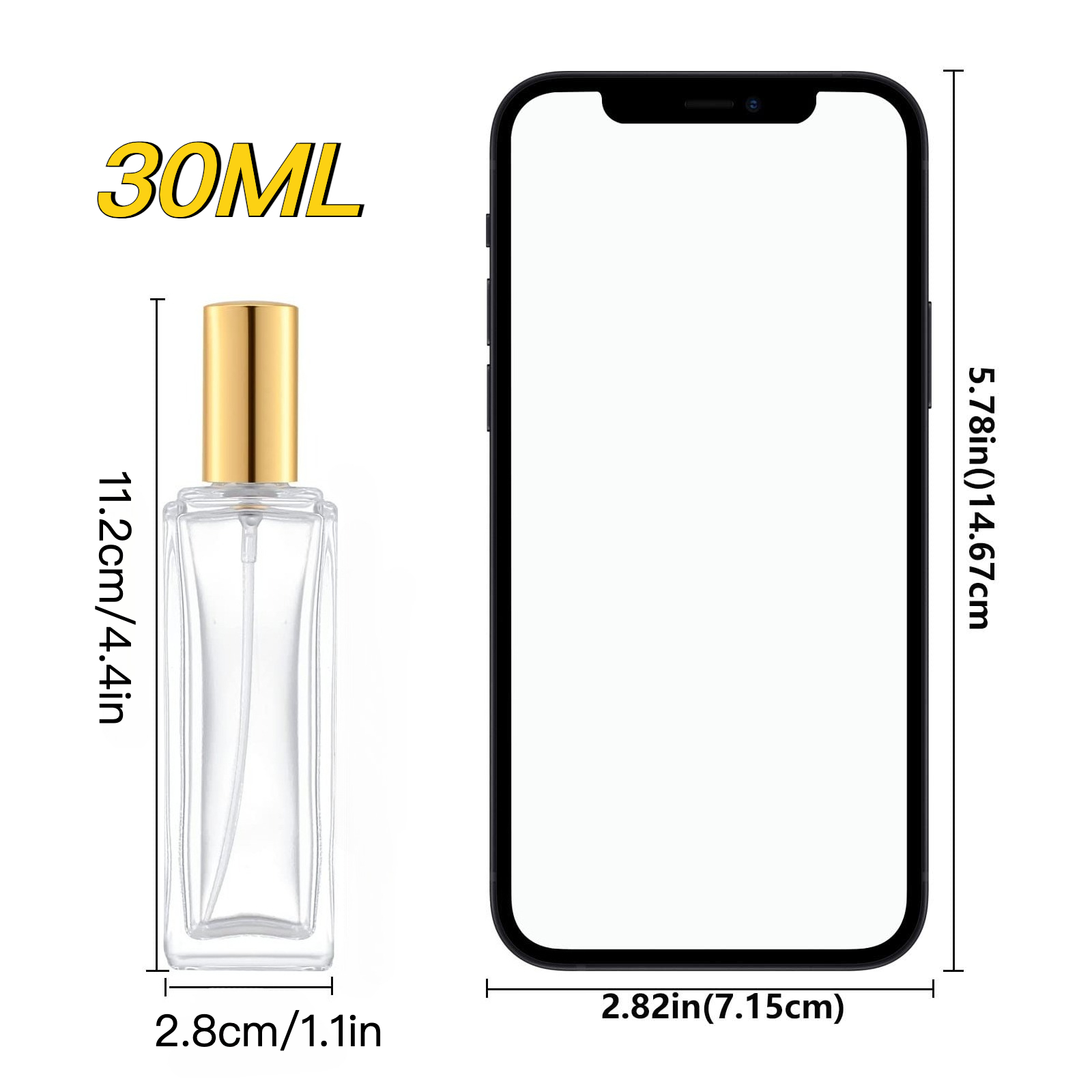 6pcs 유리 향수병 30ML 빈 사각형 리필 스프레이 - Fragrance Perfume Box 리뷰 및 가격